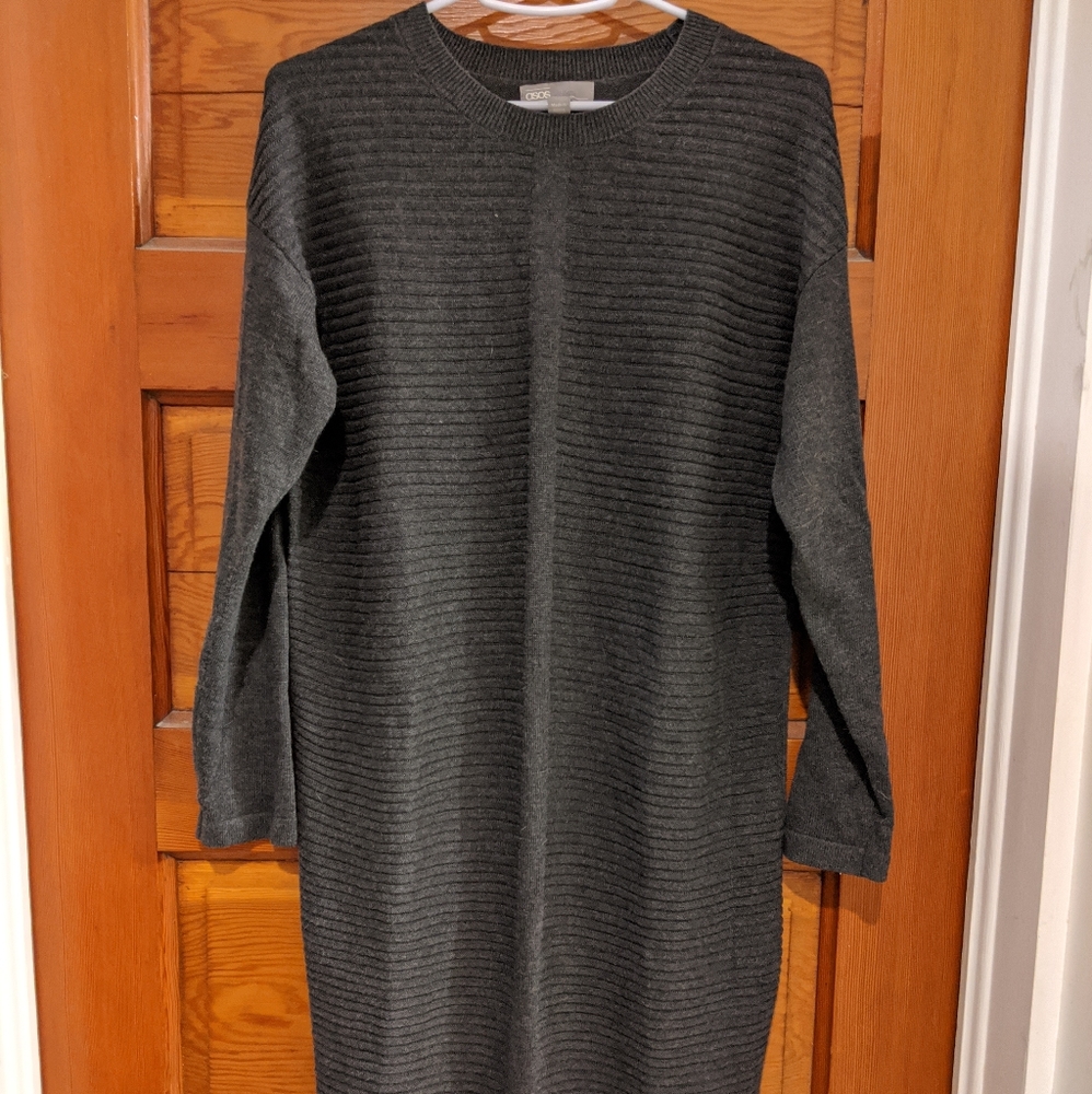 ASOS Eco Knitted Mini Dress - Grey